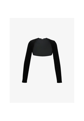 Womens House of CB Harmony Long-Sleeve Velvet Bolero