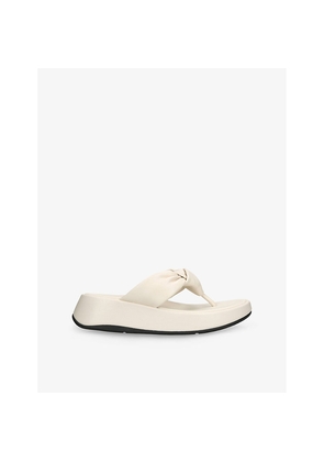 Womens Fitflop Mode Knot-Strap Leather Flatform Sandals