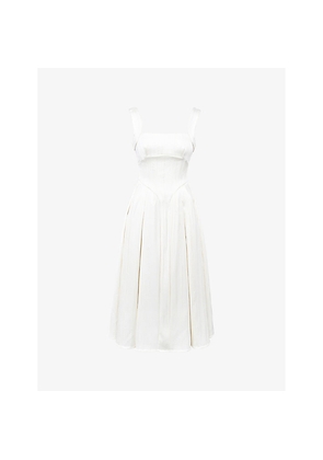 Womens House of CB Isabeau Square-Neck Satin Midi Dress