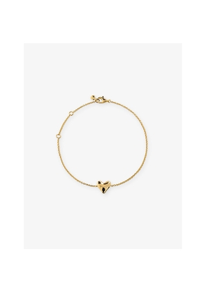 Womens Monica Vinader Heart-Charm 18ct Yellow Gold-Plated Vermeil Sterling-Silver Bracelet