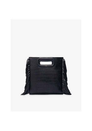 Womens Maje Fringed Mock-Croc Leather Cross-Body Bag