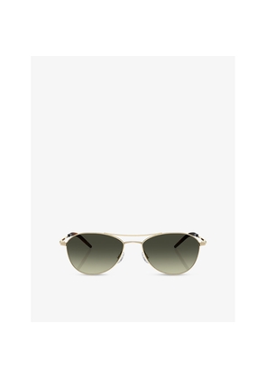 Oliver Peoples Ov1358S Aero II Pilot-Frame Steel Sunglasses