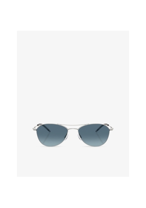 Oliver Peoples Ov1358S Aero II Pilot-Frame Steel Sunglasses