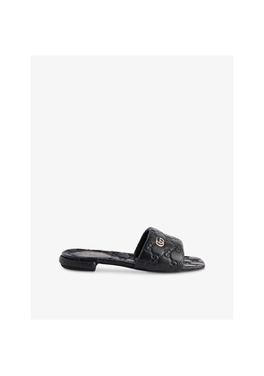 Womens Gucci Gg Meg Leather Sliders