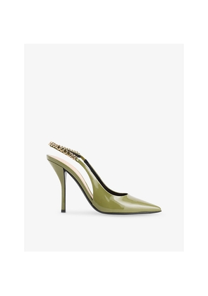 Womens Gucci Double-Strap Leather Sandals