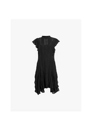 Womens Allsaints Fleur Asymmetric Woven Mini Dress