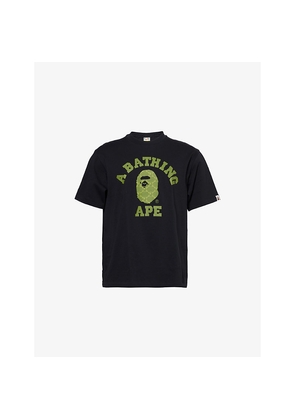 Mens A Bathing Ape College Logo-Print Cotton T-Shirt