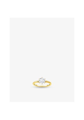 Womens Thomas Sabo Solitaire 18ct Yellow Gold-Plated 925 Sterling Silver and Brilliant-Cut Cubic Zirconia Ring