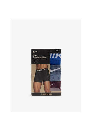 Mens Nike Essential Micro Logo-Waistband Pack Of Three Stretch-Jersey Trunks
