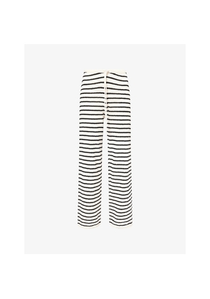 Womens 4th & Reckless Bria Stripe Wide-Leg Knitted Trousers