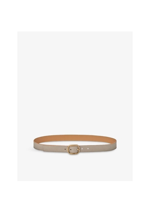 Womens Loewe Rounded-Buckle Leather Belt