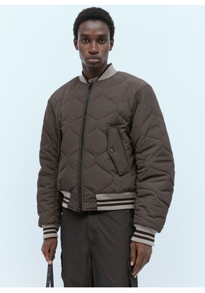 Dries Van Noten Quilted Zip Bomber Jacket - Man Jackets Brown S