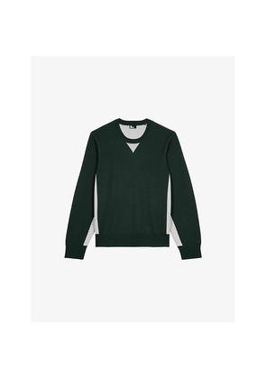Mens The Kooples Colour-Block Long-Sleeved Wool-Blend Jumper