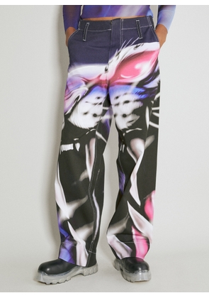 Gerrit Jacob Wide Leg Graphic Pants - Man Pants Navy 30