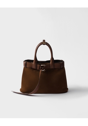 Prada Buckle medium suede bag with belt