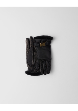 Re-Nylon and shearling gloves