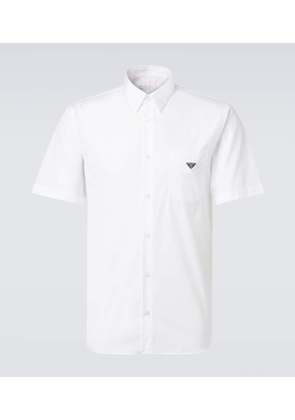 Prada Logo cotton poplin bowling shirt