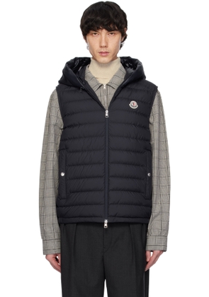 Moncler Navy Bourget Hooded Down Vest