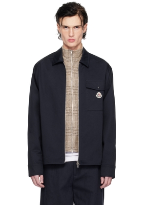 Moncler Navy Cotton Gabardine Zip-Up Jacket