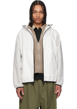 Moncler White Grainer Hooded Windbreaker Jacket