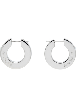 Acne Studios Silver Crystal Hoop Earrings