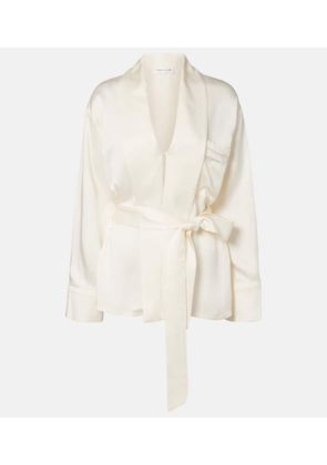Victoria Beckham Belted satin wrap top