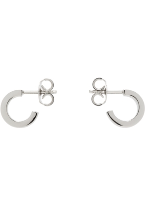 MM6 Maison Margiela Silver Numeric Minimal Signature Hoop Earrings