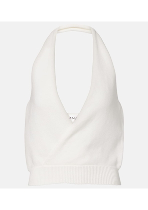 Aya Muse Halterneck cotton-blend top