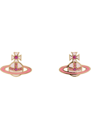 Vivienne Westwood Gold & Pink Concetta Bas Relief Earrings