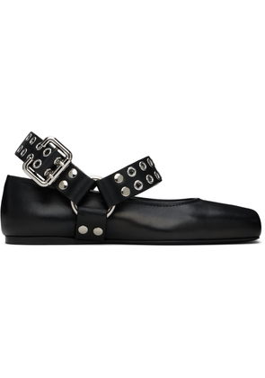 ALAÏA Black Biker Ballerina Flats
