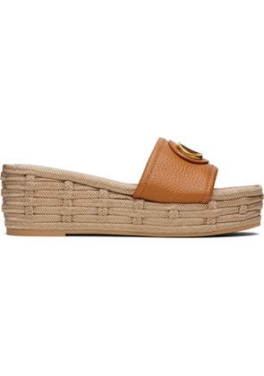 Valentino Garavani Brown VLogo Signature Slide Espadrillas Sandals