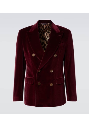 Dolce&Gabbana Double-breasted cotton velvet blazer