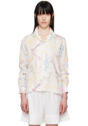 Bode White Signature Scrawl Shirt