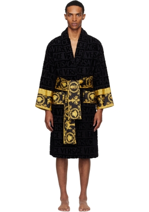 Versace Black 'I Heart Baroque' Bathrobe