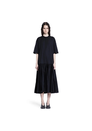 Cotton Poplin Pleated Shirt Dress