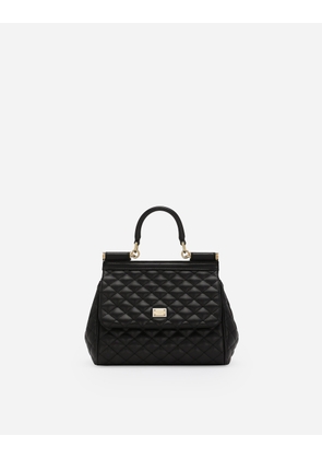 Dolce & Gabbana Medium Sicily Handbag - Woman Handbags Black Leather Onesize