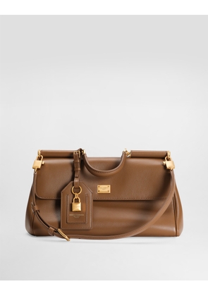 Dolce & Gabbana My Sicily Handbag In Plongé Calfskin - Woman Handbags Brown Onesize