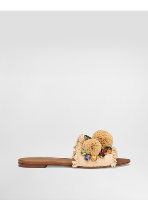 Dolce & Gabbana Braided Slipper With Fringes - Woman Slides And Mules Multicolor 37