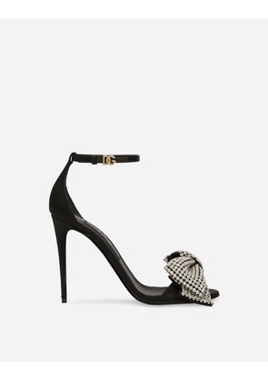 Dolce & Gabbana Satin Sandals With Rhinestone Embellishment - Woman Sandals And Wedges Multi-colored 39