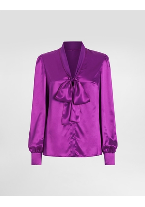 Dolce & Gabbana Satin Shirt With Pussy-bow - Woman Shirts And Tops Red Silk 46