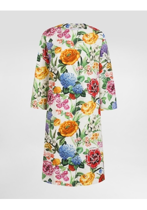Dolce & Gabbana Floral-print Cotton Jacquard Coat - Woman Coats And Jackets Print 40