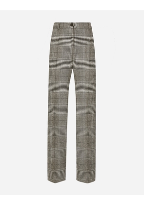 Dolce & Gabbana Flared Glen Plaid Pants - Woman Pants And Shorts Multicolor 36