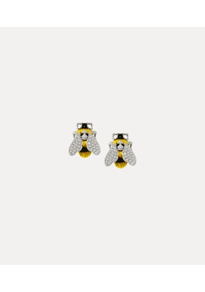 Vivienne Westwood Bumble Bee Earrings Platinum-white-crystal-black-yellow-enamel Platinum-white-crystal-black-yellow-enamel Women