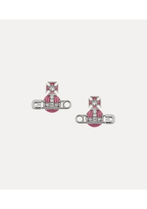 Vivienne Westwood Kitty Earrings Platinum-white-crystal-light-rose-enamel Platinum-white-crystal-light-rose-enamel Women