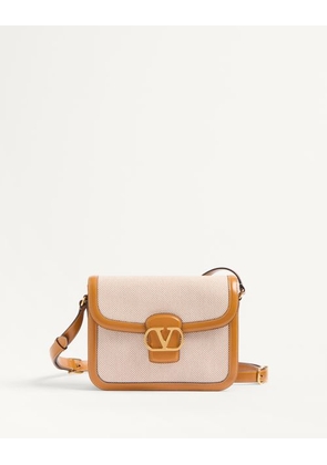 Valentino Garavani Valentino Garavani 9To5 Canvas Shoulder Bag Man NATURAL/GOLDEN CUIR UNI
