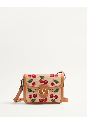 Valentino Garavani Valentino Garavani 9To5 Shoulder Bag In Jacquard Raffia With Cherryfic Motif Woman NATURAL/RED UNI