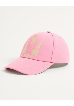 Valentino Garavani Chez Valentino Cotton Baseball Cap Woman PASTEL PINK/BUTTER 55