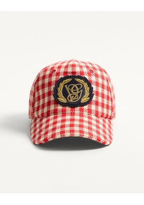 Valentino Garavani Valentino Garavani Baseball Cap In Cotton And Wool With Patch Man RED/IVORY 57