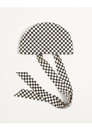 Valentino Garavani Escape Headband In Cotton And Silk Woman BLACK/WHITE UNI