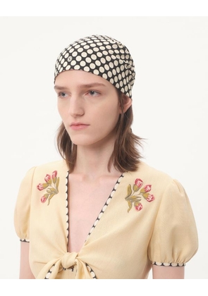 Valentino Garavani Escape Headband In Cotton And Silk Woman BLACK/WHITE UNI